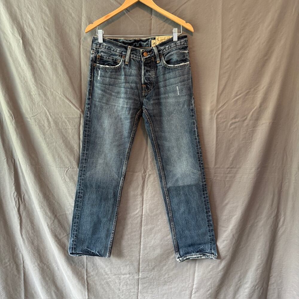 Hollister Jeans Mens 28x30 Huntington Low Rise Slim Straight Button Fly Denim